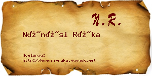 Nánási Réka névjegykártya